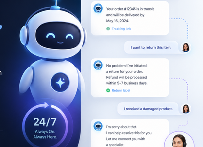 Corporate Customer-Service AI Agent — chatbot interface with 24/7 support and order tracking