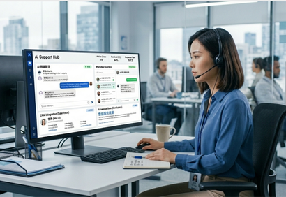 Corporate AI customer-service agent dashboard
