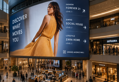 Shopping-mall atrium curved LED wall