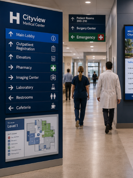Healthcare wayfinding displays